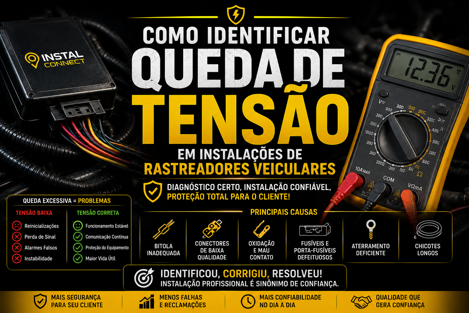 Como Identificar Queda de Tensão em Instalações de Rastreadores Veiculares